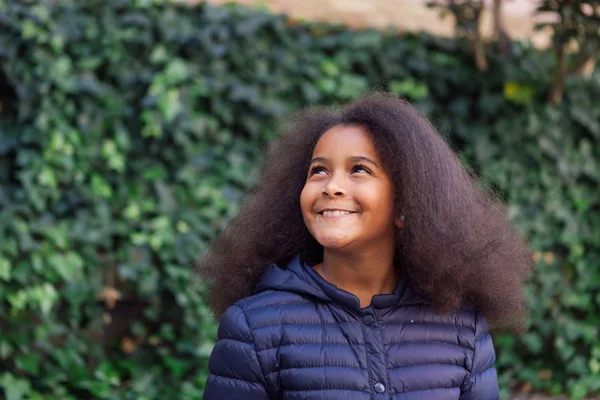 Dívka s dlouhou afro vlasy — Stock fotografie