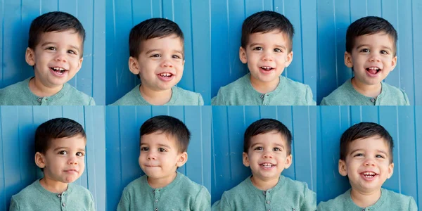 Koláž z obrázků roztomilý chlapec — Stock fotografie