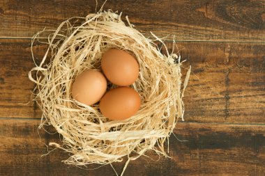 tavuk yumurtası ile saman yuva