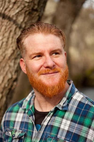 red bearded handsome man