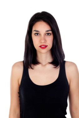 Siyah gömlek ile çekici kız