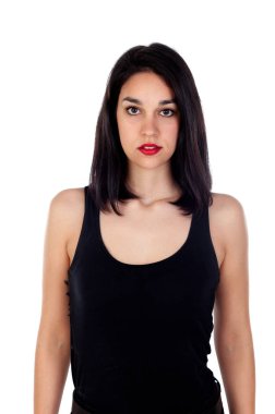 Siyah gömlek ile çekici kız