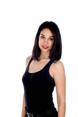 Siyah gömlek ile çekici kız