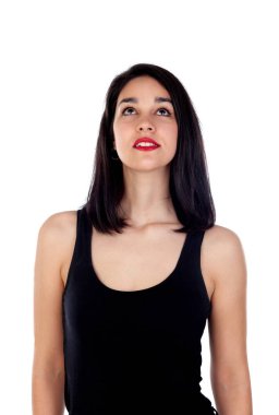 Siyah gömlek ile çekici kız