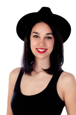 Siyah şapkalı olan kadın