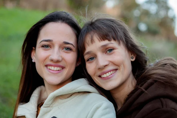 Young sisters in park Stock Image