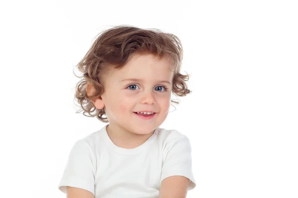 Bebê adorável com cabelo encaracolado — Fotografia de Stock