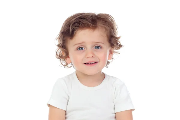 Adorable bebé con el pelo rizado — Foto de Stock