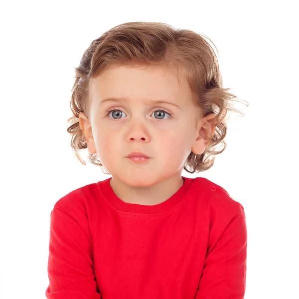 Adorable baby with curly hair — Stock Photo, Image