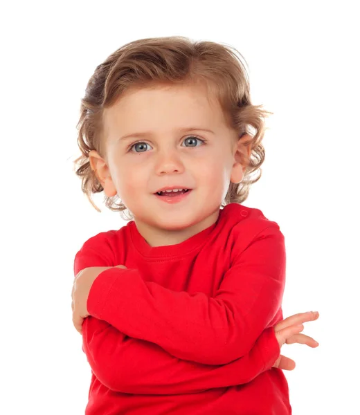 Bebê adorável com cabelo encaracolado — Fotografia de Stock