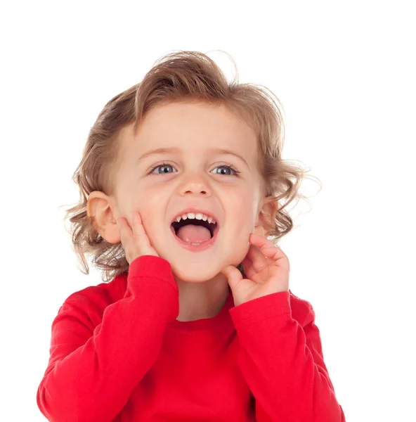 Adorable baby with curly hair — Stock Photo, Image