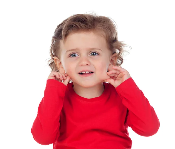 Adorable baby with curly hair — Stock Photo, Image