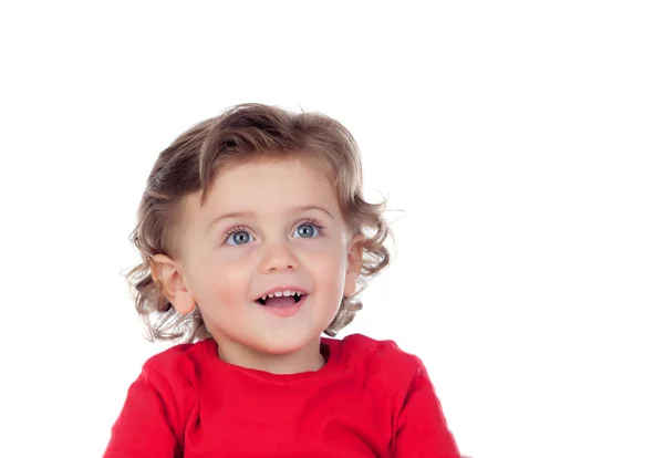 Adorable baby with curly hair — Stock Photo, Image