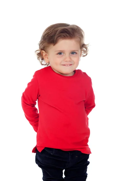 Bebê adorável com cabelo encaracolado — Fotografia de Stock