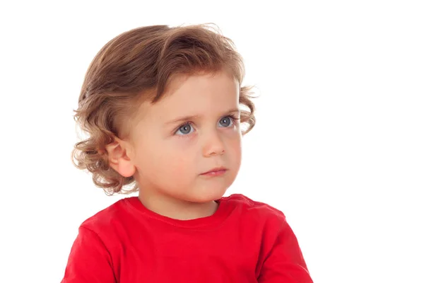 Adorable bébé aux cheveux bouclés — Photo