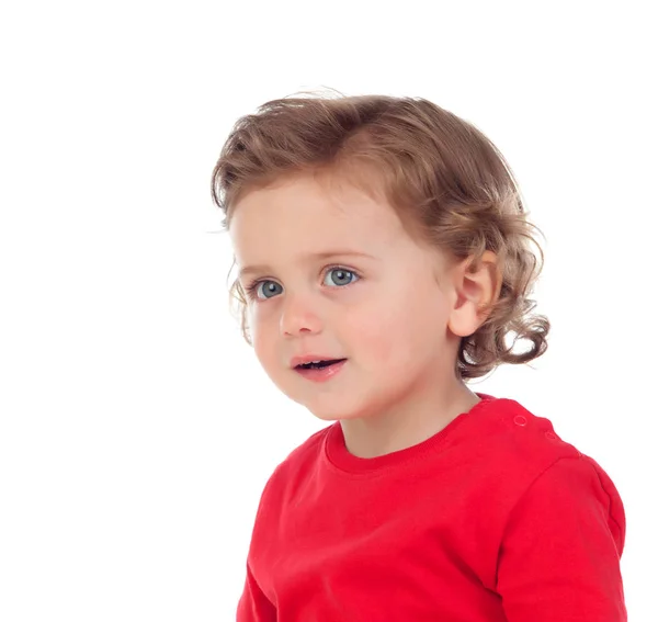 Adorable baby with curly hair — Stock Photo, Image