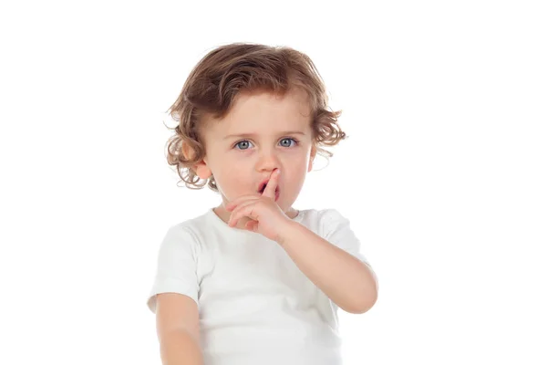 Adorable baby with curly hair Royalty Free Stock Photos