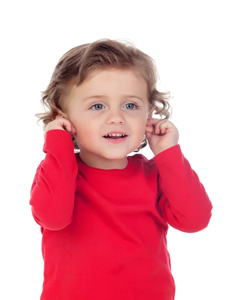 Adorable bebé con el pelo rizado — Foto de Stock