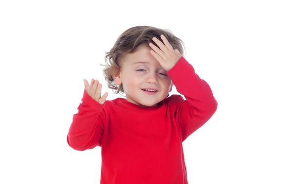 Adorable baby with curly hair — Stock Photo, Image