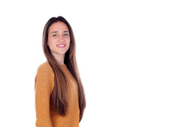 Genç kız sarı mayoyu