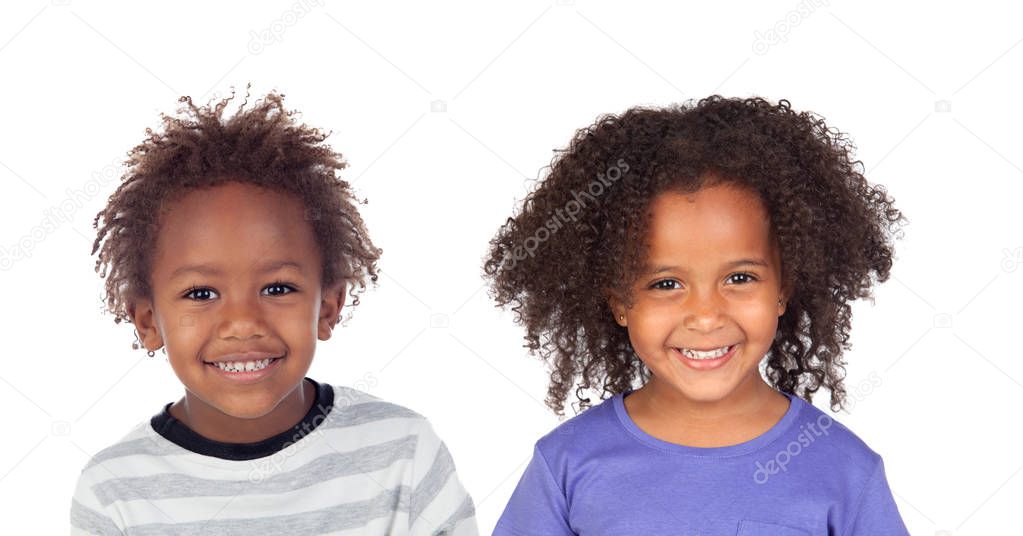 Two african children looking at camera