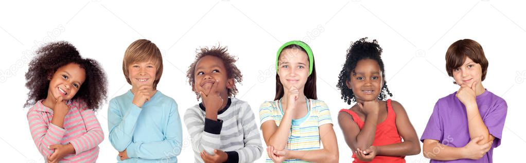 group of Pensive children