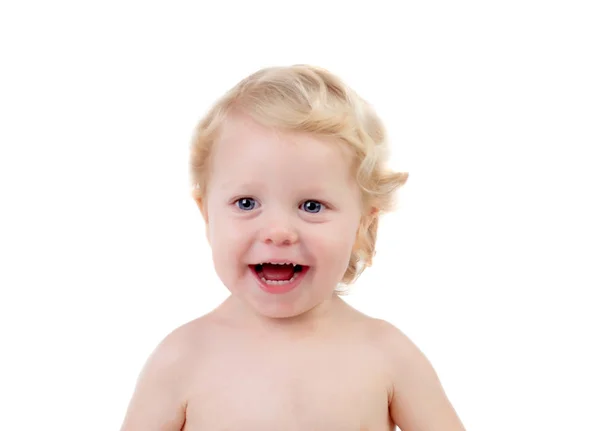 Adorable baby with blond hair — Stock Photo, Image