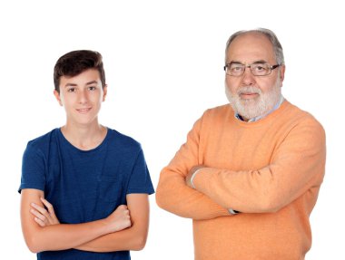 Dede ve torun silah ile geçti