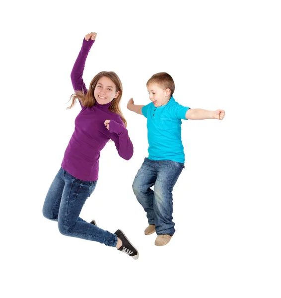 Niños felices saltando — Foto de Stock