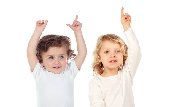 Dvě šťastné malé děti — Stock fotografie