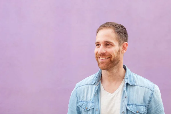 Attractive casual man with denim shirt — Stock Photo, Image