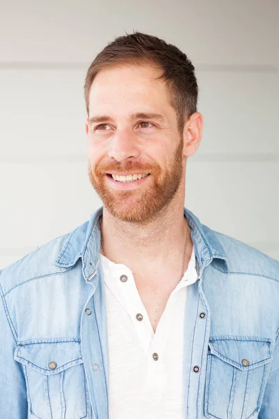 Casual guy with denim shirt — Stock Photo, Image