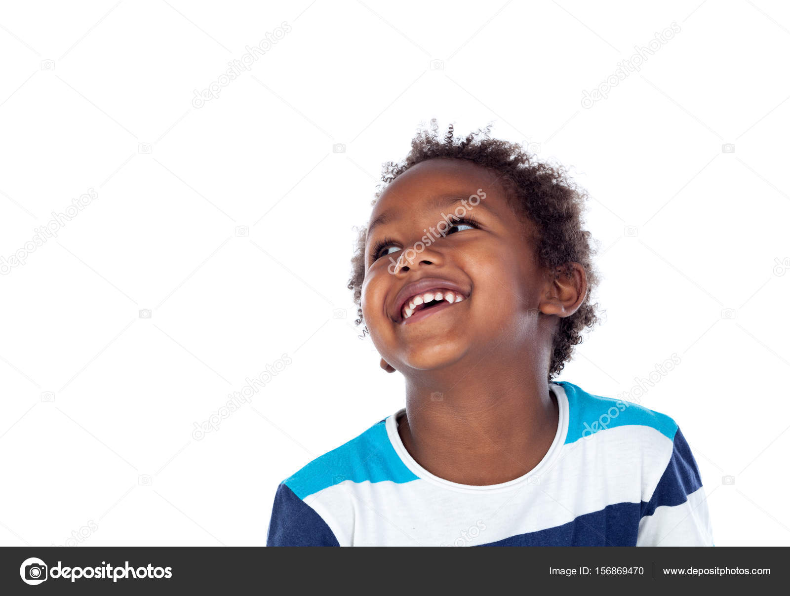 Adorable afroamerican child looking up Stock Photo by ©Gelpi 156869470