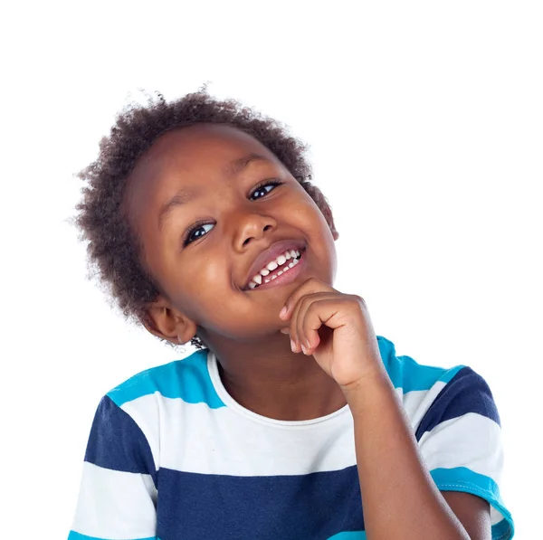 Adorabile afroamericano bambino pensando — Foto Stock