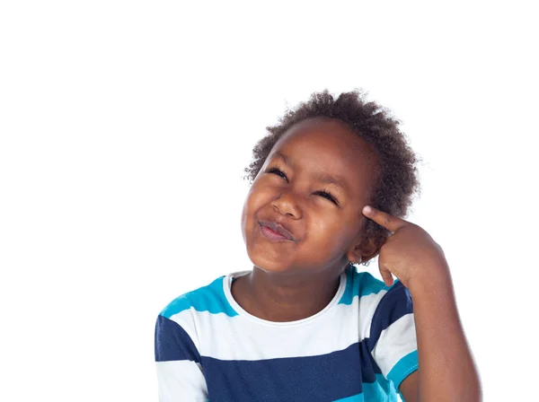 Adorable afroamerican child thinking — Stock Photo, Image