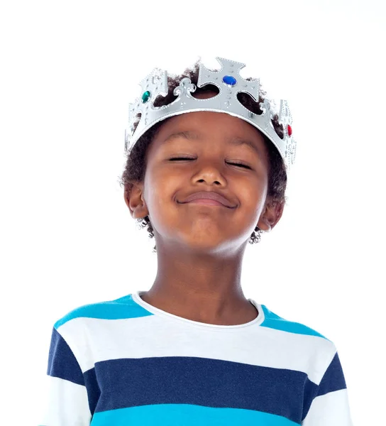 African child with silvered crown — Stock Photo, Image