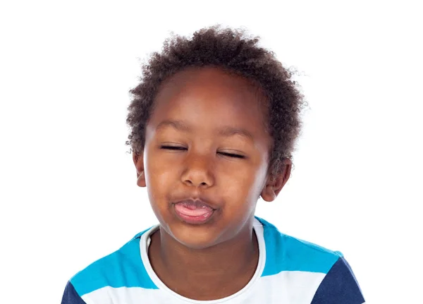 Игривый ребенок показывает свой язык — стоковое фото