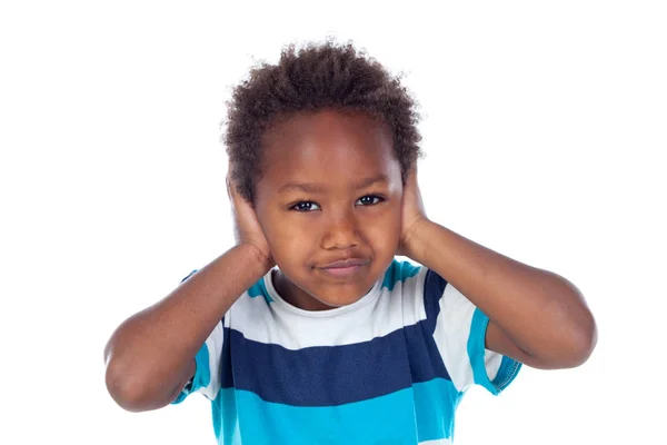 African child covering his ears — Stock Photo, Image