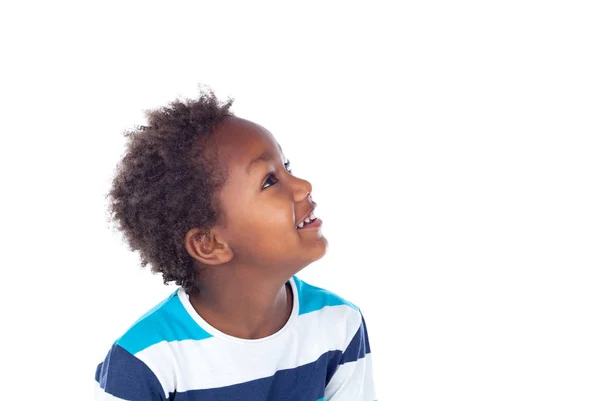 Adorable afroamerican child looking up — Stock Photo, Image