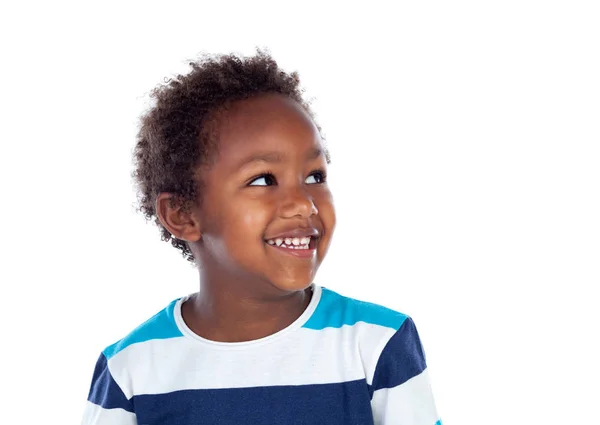 Adorabile afroamericano bambino guardando in alto — Foto Stock