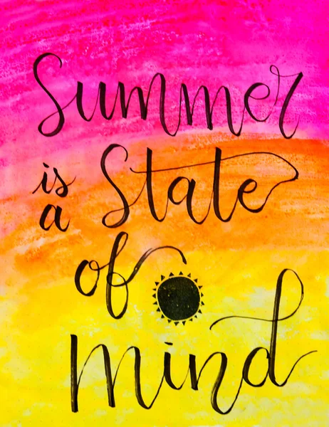 El verano es el estado de ánimo palabras cartel — Foto de Stock