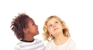 iki mutlu sevimli çocuklar