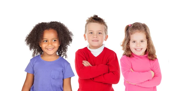 Tres niños lindos felices — Foto de Stock