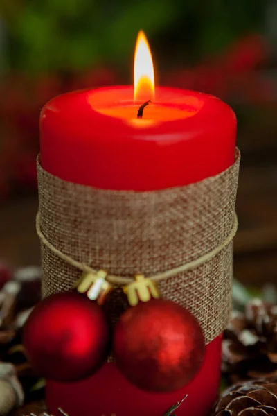 Red candle for Christmas Royalty Free Stock Images