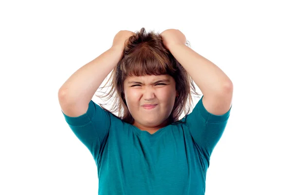 Angry brunette girl — Stock Photo, Image