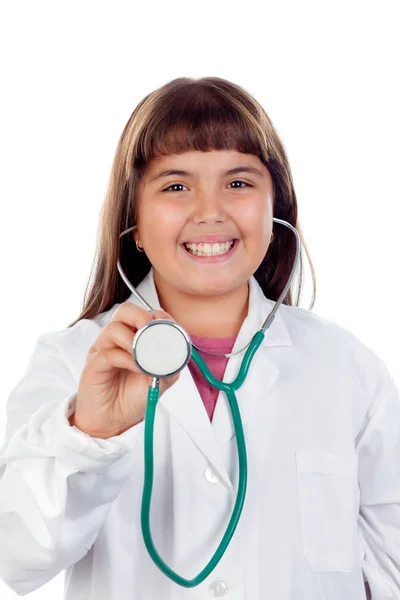 Girl wearing doctor uniform Stock Image
