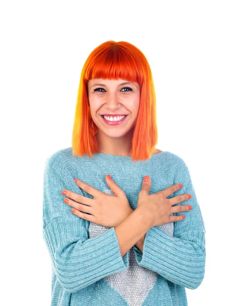 Kırmızı saçlı genç kadın