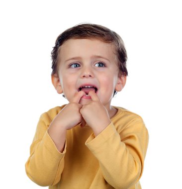 Sevimli küçük çocuk. 