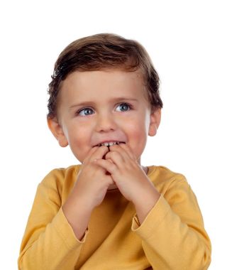 Sevimli küçük çocuk. 