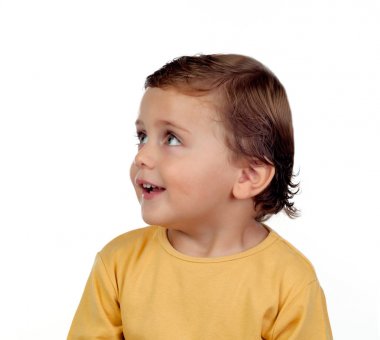 Sevimli küçük çocuk. 